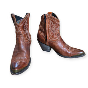 Old Gringo Toluca Brown Western Ankle Boot Leather Zip Women US 7